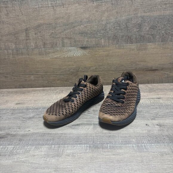 NoBull Perforated Coffee Brown Leather Trainers Women's Size 9 - Picture 1 of 7